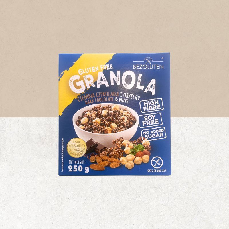 Paquet de Granola Croquant Sans Gluten au Chocolat Noir et Noisettes - Bezgluten
