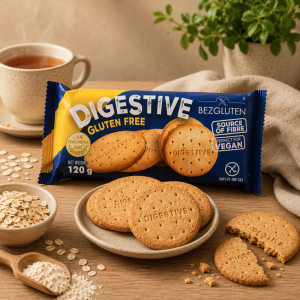Présentation des biscuits Digestive à l'avoine sans gluten et vegan - Bezgluten