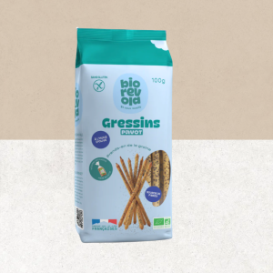 Gressins sans gluten bio aux graines de pavot Biorevola