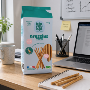 Présentation des Gressins bio à l'huile d'olive sans gluten Biorévola