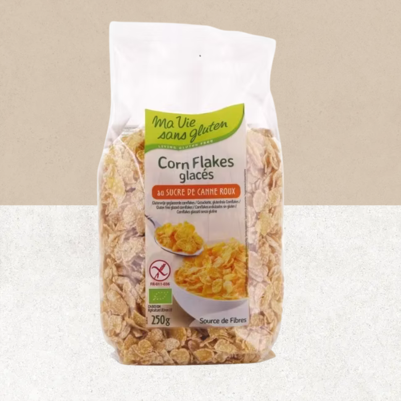 Paquet de Corn flakes glacés sans gluten et bio - Ma Vie Sans Gluten