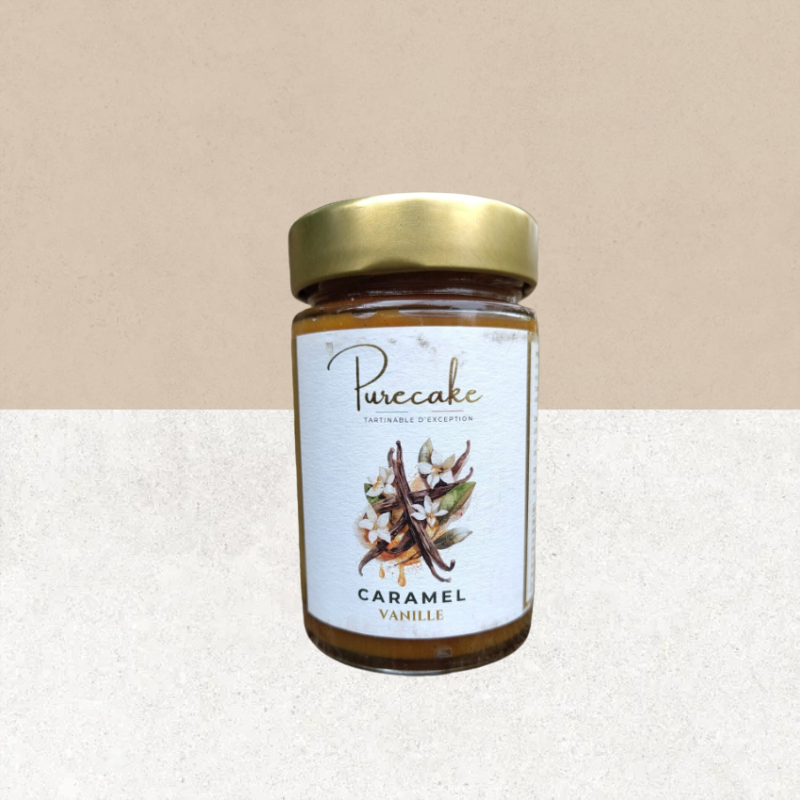 Pot de pâte à tartiner saveur caramel et vanille sans gluten et vegan - Purecake