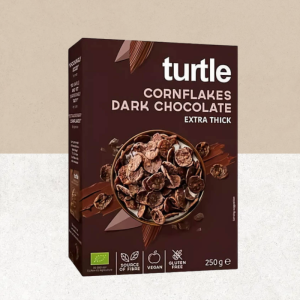 Paquet de céréales sans guten et bio enrobées de chocolat noir - Turtle