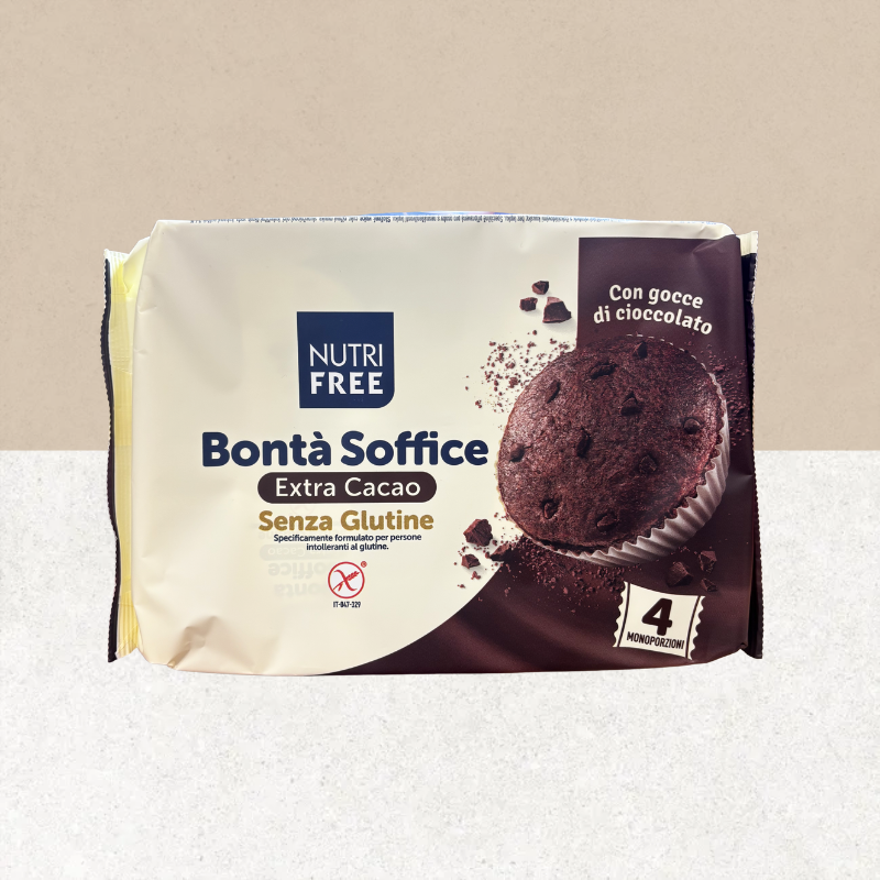 Paquet des 4 Muffins moelleux sans gluten saveur extra cacao - Nutri Free