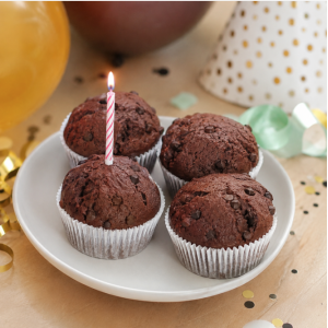 Présentation des  4 Muffins moelleux sans gluten saveur extra cacao - Nutri Free