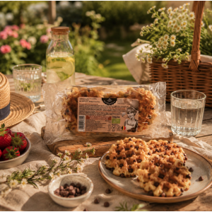 Présentation des Gaufrettes bio, sans gluten et sans lactose aux pépites de chocolat  - Generous