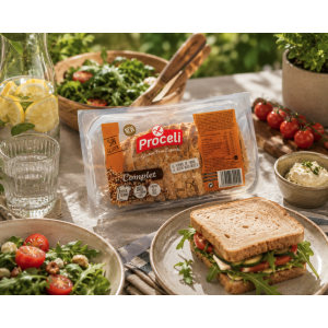 Présentation du Pain de mie complet sans gluten et sans lactose aux graines - Proceli