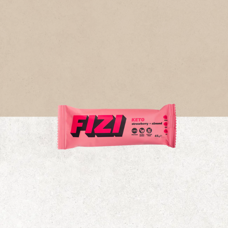 Barre sans gluten saveur fraise et amandes keto - Fizi