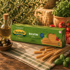 Présentation de Bucatini sans gluten - Farabella