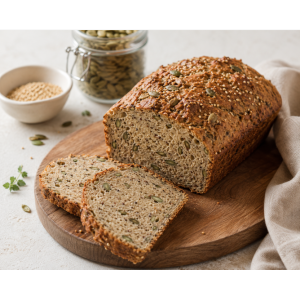 Pain réalisé avec le mix pain sans gluten et bio au quinoa et graines de courges - Qualinoa