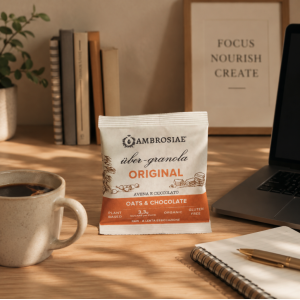 Sachet de granola sans gluten et bio saveur avoine et chocolat - Ambrosiae