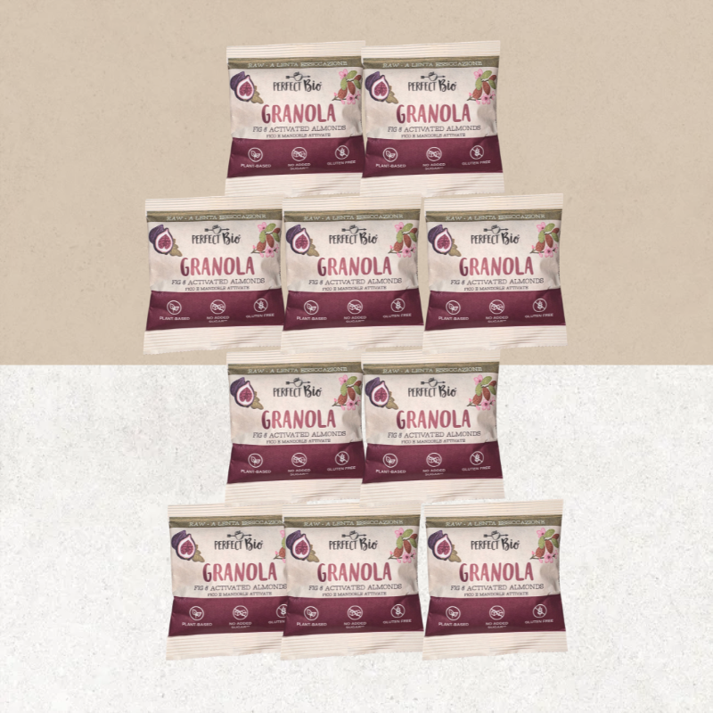 Lot de 10 sachets de granola figues et amandes sans gluten - Ambrosiae