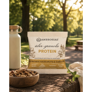 Sachet de 45g de granola Protein amandes, noisettes et noix de cajou sans gluten - Ambrosiae