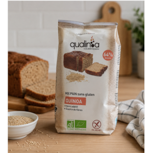 Présentation du mix pain au quinoa sans gluten et bio - Qualinoa