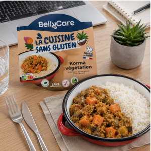 Suggestion de présentation de la barquette de Korma végétarien sans gluten - Bellycare