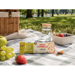 Suggestion de présentation barre avoine saveur pomme - cannelle bio et sans gluten - Ambrosiae