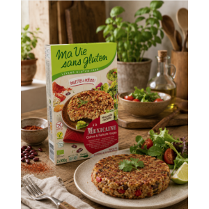 Suggestion de présentation du lot de  2 galettes à poêler à la Mexicaine sans gluten - Ma Vie sans gluten