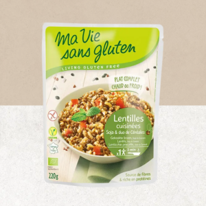 Sachet de lentilles cuisinées soja et duo de céréales - Ma Vie sans gluten