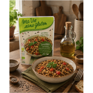 Suggestion de présentation de lentilles cuisinées soja et duo de céréales - Ma Vie sans gluten
