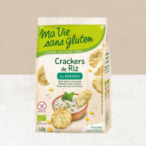 Sachet de Crackers de Riz sans gluten et bio au romarin - Ma Vie sans gluten