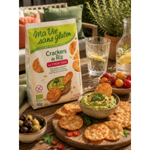 Suggestion de présentation des Crackers de Riz piment doux sans gluten - Ma Vie sans gluten