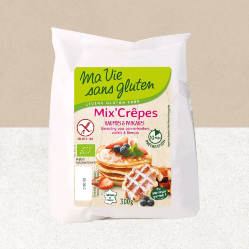 sachet du MIX crêpes, gaufres et pancakes sans gluten  - Ma Vie sans gluten