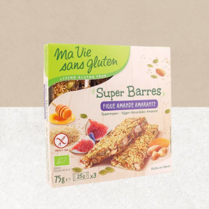 Paquet de super barres figue amande amarante sans gluten et bio - Ma Vie sans gluten