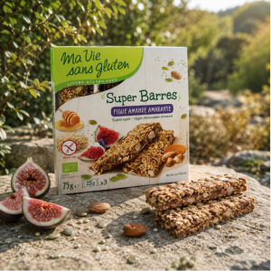 Suggestion de présentation des Super Barres figue amande amarante sans gluten et bio - Ma Vie sans gluten