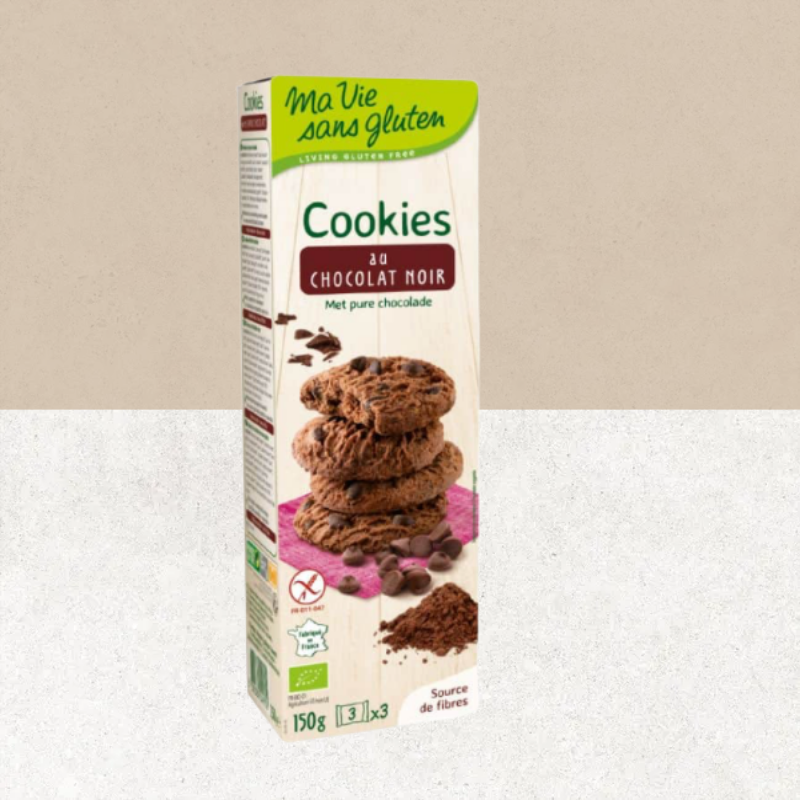 Paquet de Cookies au chocolat noir sans gluten et bio - Ma Vie sans gluten
