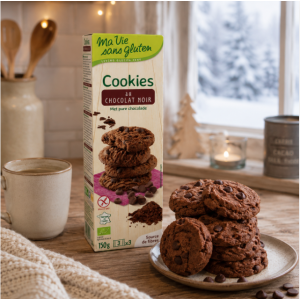Suggestion de présentation des cookies au chocolat noir sans gluten et bio - Ma Vie sans gluten
