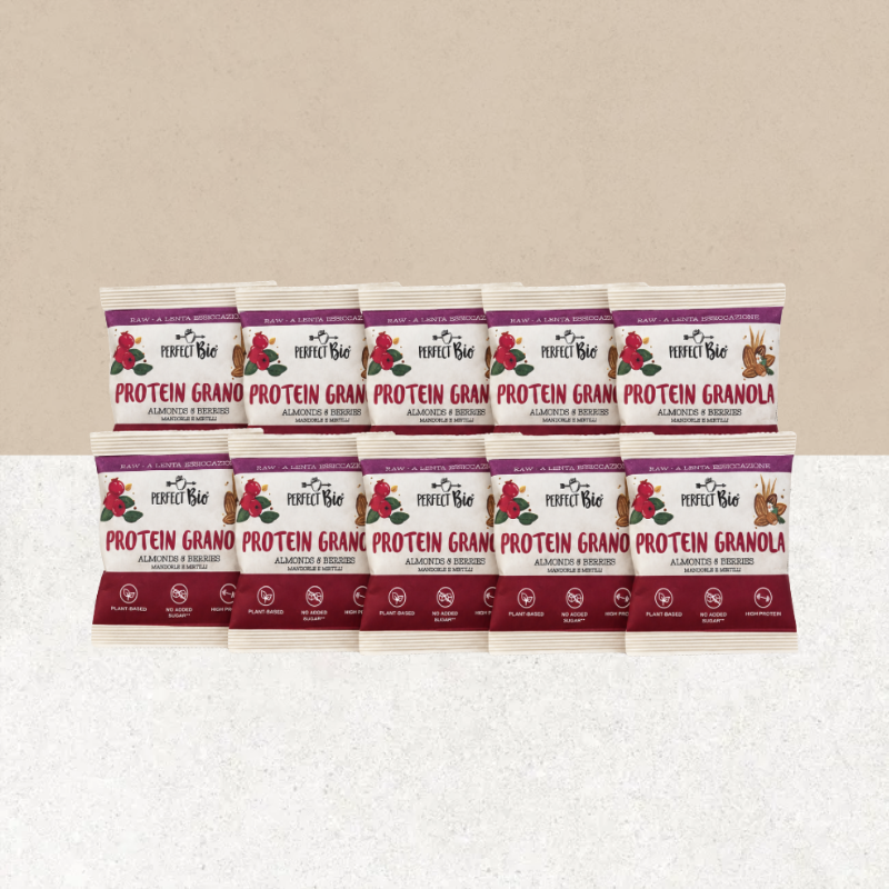 10 sachets de granola protéiné sans gluten amandes et fruits rouges - Ambrosiae