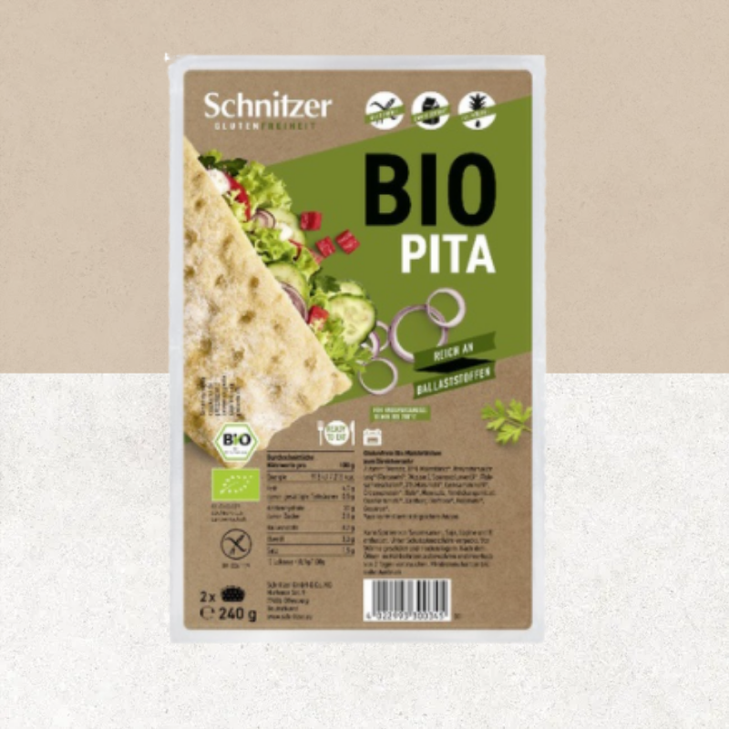 Paquet de 2 pains pita bio au maïs sans gluten 240 g – Schnitzer