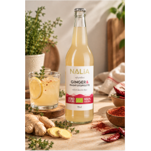 Boisson bio pétillante Gingembre & Piment d’Espelette 75 cl – NALIA