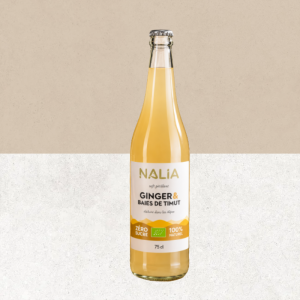 Bouteille de Soft pétillant bio Ginger & Baies de Timut naturellement sans gluten 75 cl – NALIA