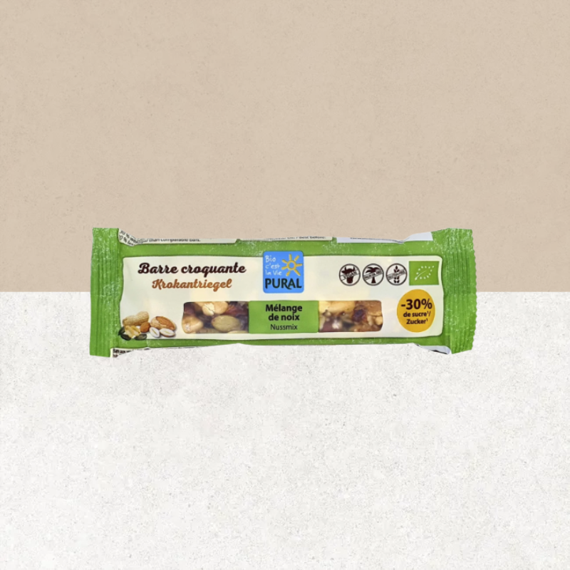 Barre croquante au mélange de noix sans gluten et bio – PURAL