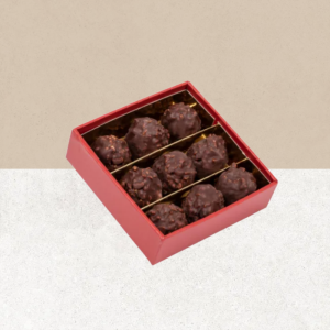Boite de 9 minis rochers pralinés au chocolat noir sans gluten et bio - Dardenne