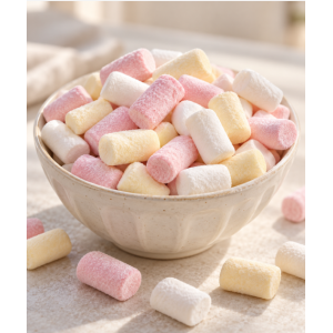 Suggestion de présentation des guimauves bio sans gluten Vanille & Fruits 100 g – Pural