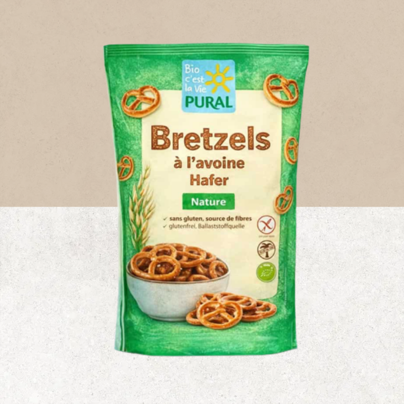 Sachet de bretzels nature bio à l'avoine sans gluten et vegan – Pural