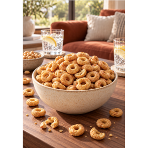 Suggestion de présentation des Loops bio fèves, lentilles et cacahuètes sans gluten – Pural