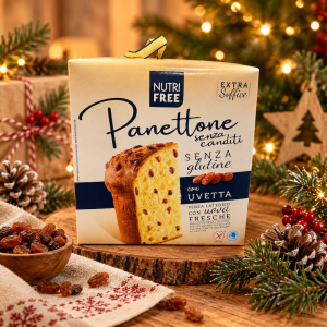 Panettone sans gluten avec raisins secs (sans fruits confits) ambiance Noel - Nutri Free