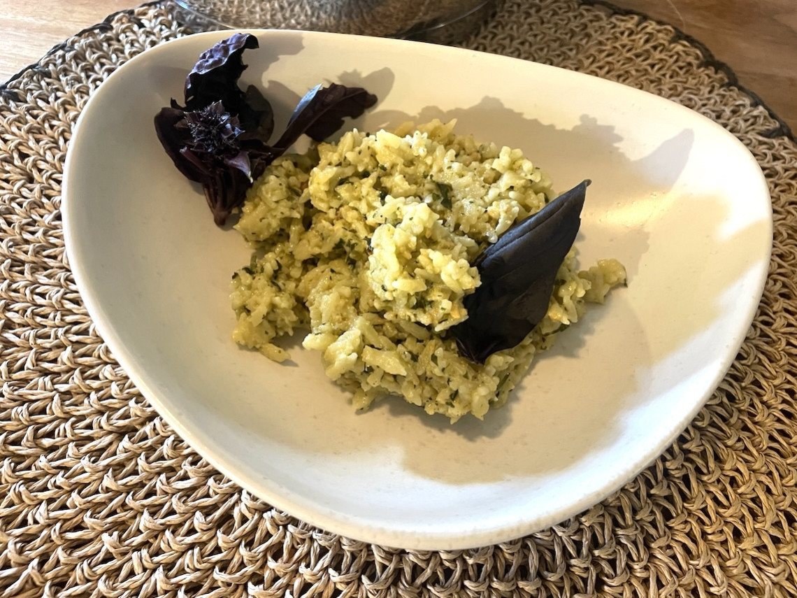 Risoni sans gluten au pesto basilic